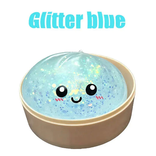 Glitter Dumpling Squishy with Box, Soft Sensory Squeeze Toy for Stress Relief, Mystery Glitter Dumplings, Decompression Dough, Not Blind Box, You Can Choose Your Favorite Color Freely summerwins,deals for you,restock - Color: Sky Blue
