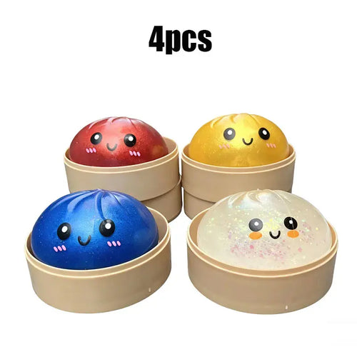 Glitter Dumpling Squishy with Box, Soft Sensory Squeeze Toy for Stress Relief, Mystery Glitter Dumplings, Decompression Dough, Not Blind Box, You Can Choose Your Favorite Color Freely summerwins,deals for you,restock
